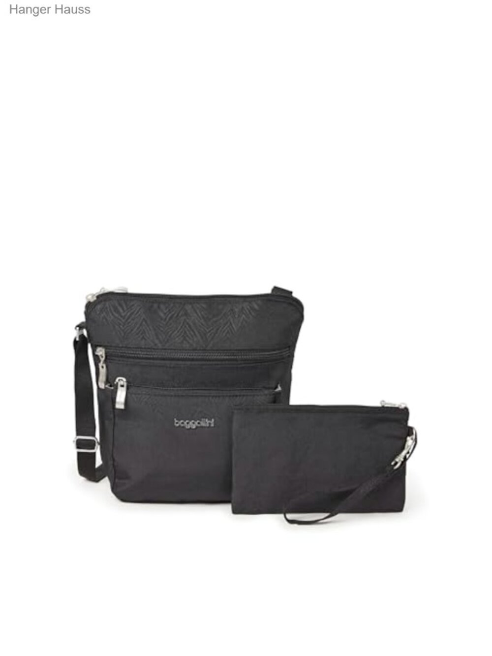 Baggallini Small Lightweight Nylon Crossbody Bag with RFID Wristlet